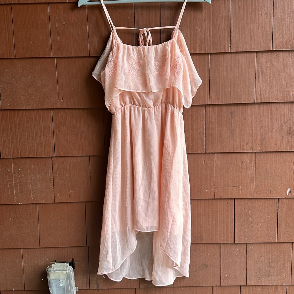 Forever 21 Light Pink Flowy High-Low Dress- Size Small
